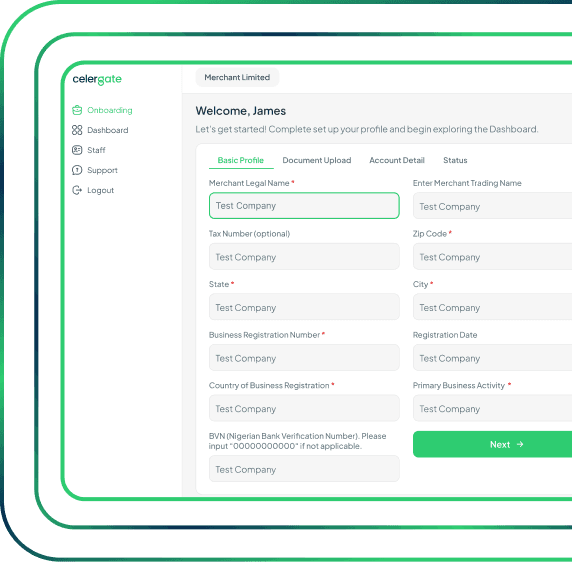 Celergate Dashboard